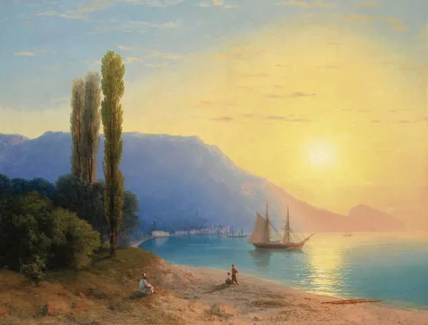 Reprodukció Sunset over Yalta, 1861, Aivazovsky, Ivan Konstantinovich