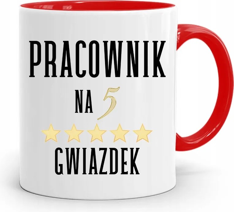Munkavállalóknak Piros Bögre 5 Csillagos, fényképes nyomattal