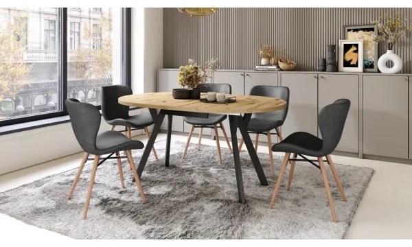 Étkezőasztal ARTUR artisan tölgy/fekete