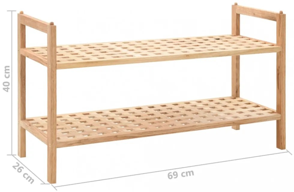 tömör diófa cipőtartó 69 x 26 x 40 cm