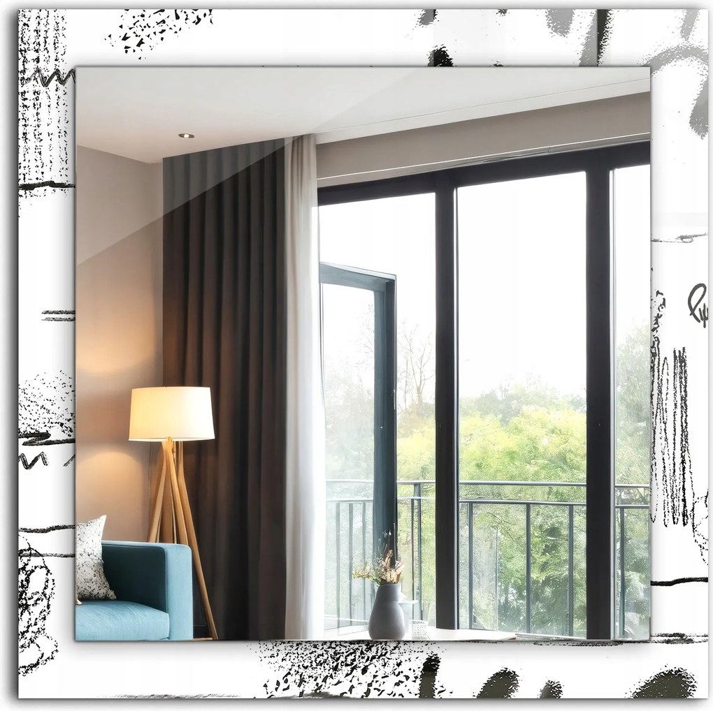 Falra akasztható dekoratív tükör Absztrakt Modern csíkos 60x60