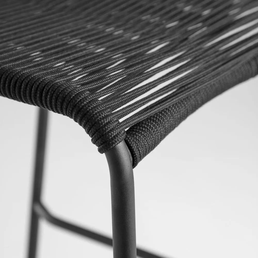 Glenville fekete acélszerkezetű bárszék, magasság 74 cm - Kave Home
