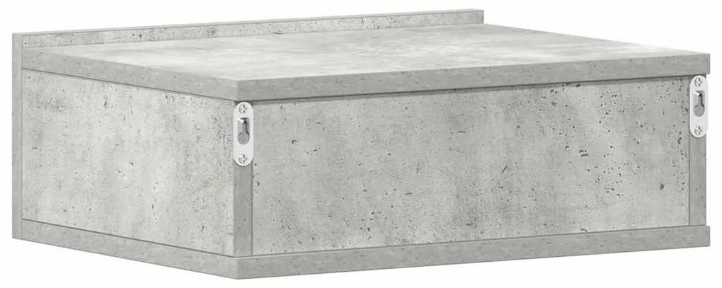 betonszürke szerelt fa függő éjjeliszekrény 40 x 30 x 15 cm