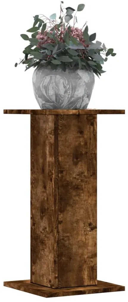 2 db füstös tölgy szerelt fa növénytartó állvány 30x30x60 cm