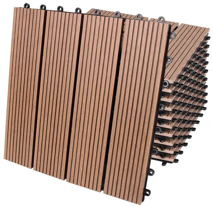 Deuba WPC járólap - 11 darabos szett, 30x30 cm klasszikus terrakotta