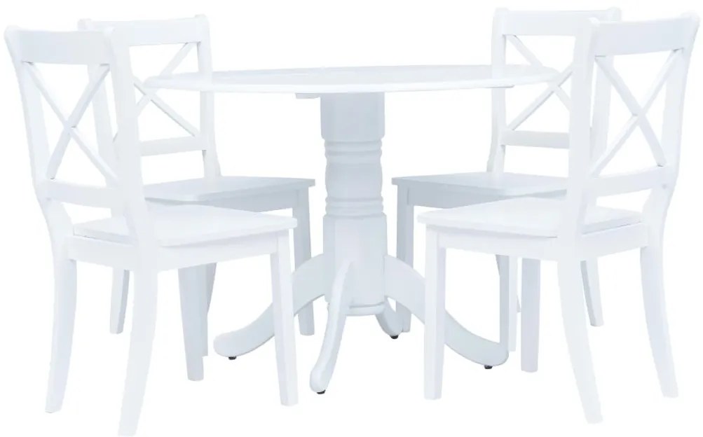 5 darabos fehér tömör gumifa étkezőszett