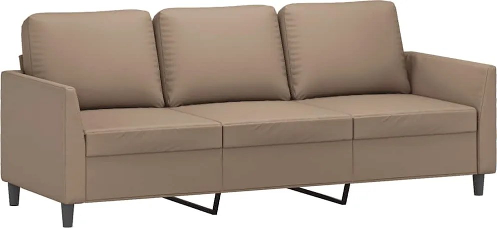 vidaXL 3 személyes cappuccino színű műbőr kanapé 180 cm