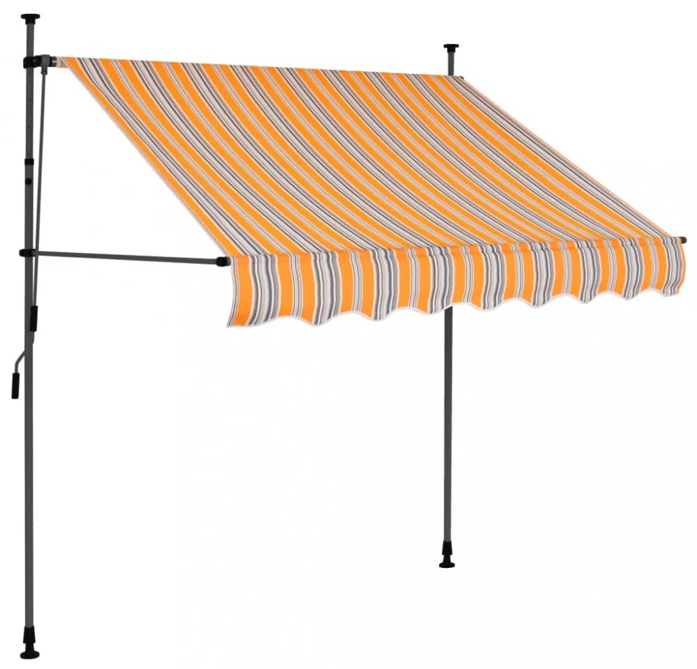 sárga és kék kézzel feltekerhető LED-es napellenző 100 cm