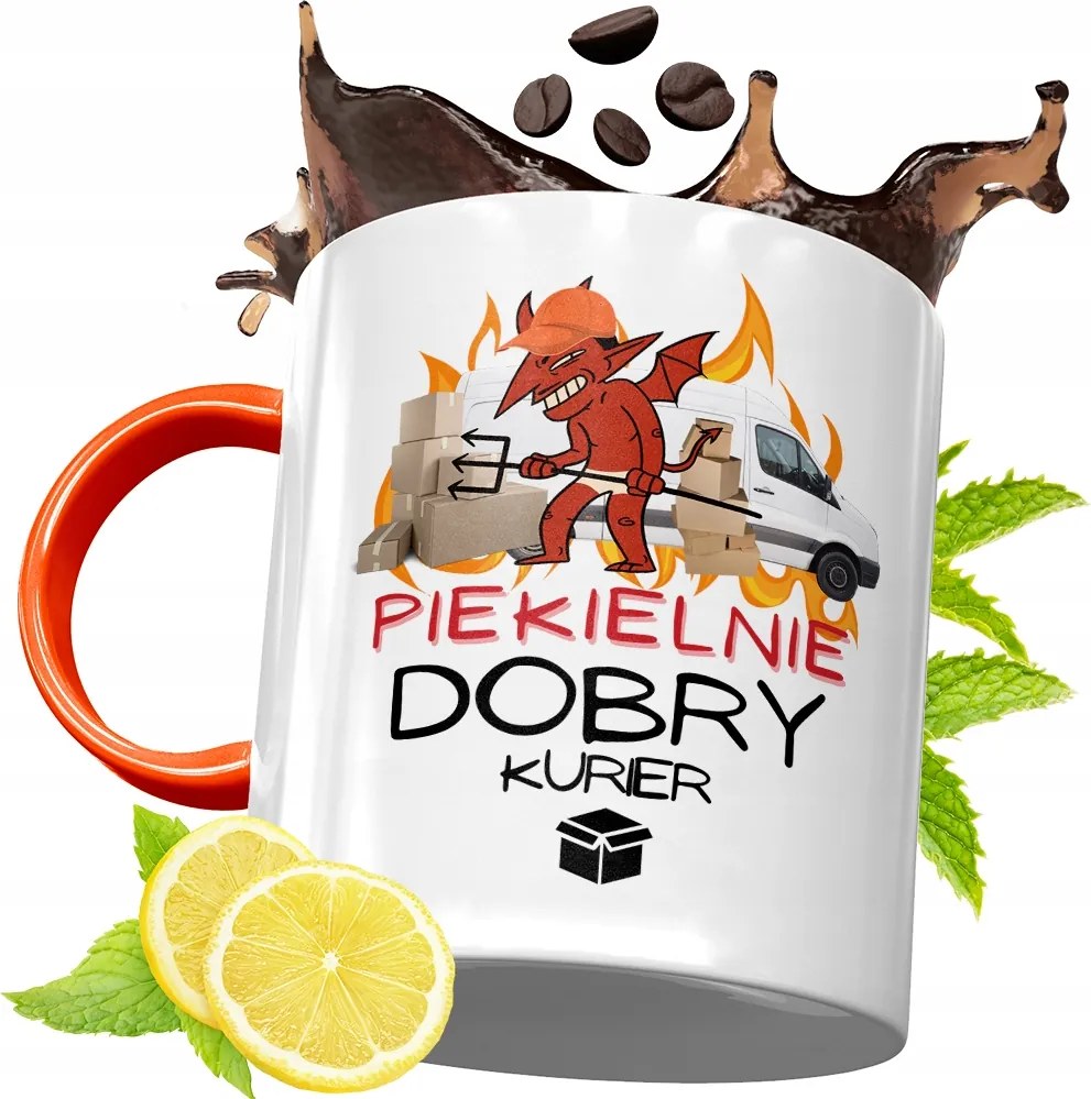 Narancssárga Bögre Futárnak Születésnapi Ajándék fényképes nyomtatással