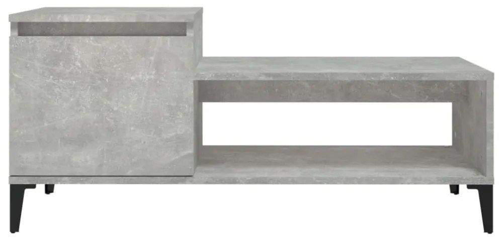 betonszürke szerelt fa dohányzóasztal 100 x 50 x 45 cm