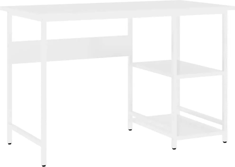 vidaXL fehér MDF és fém számítógépasztal 105 x 50 x 72 cm