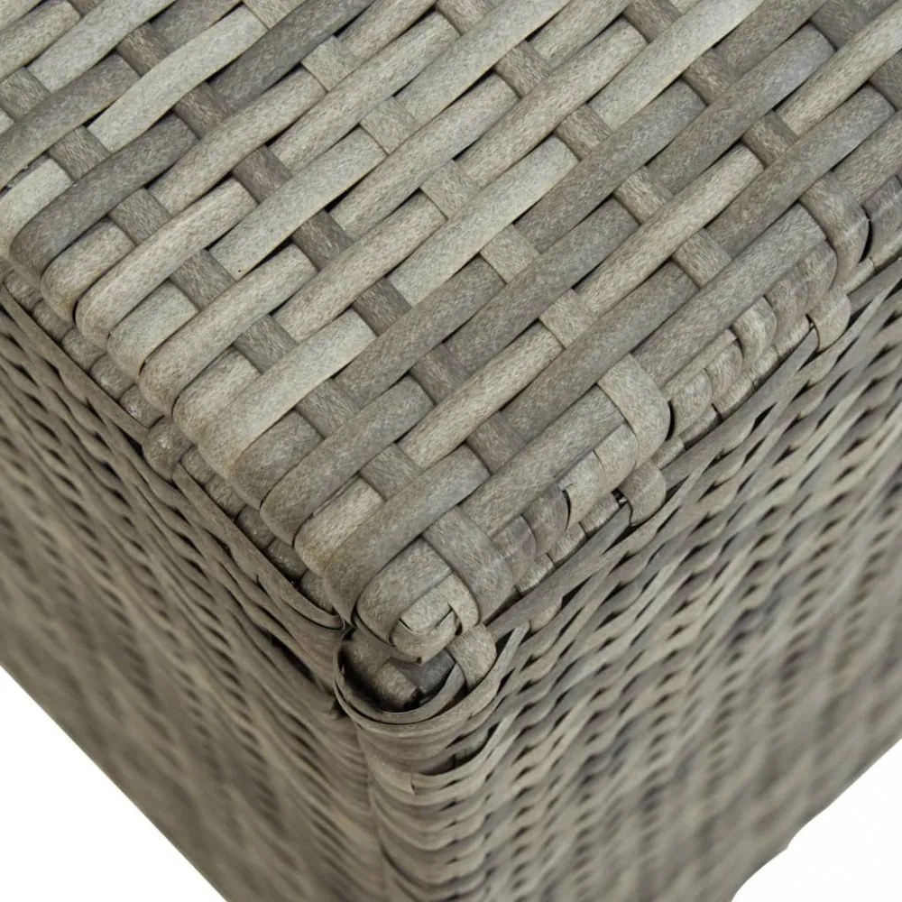 szürke polyrattan kerti tárolóláda 200 x 50 x 60 cm