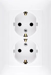 Simon 10 Dupla aljzat komplett Schuko földelt kerettel fehér