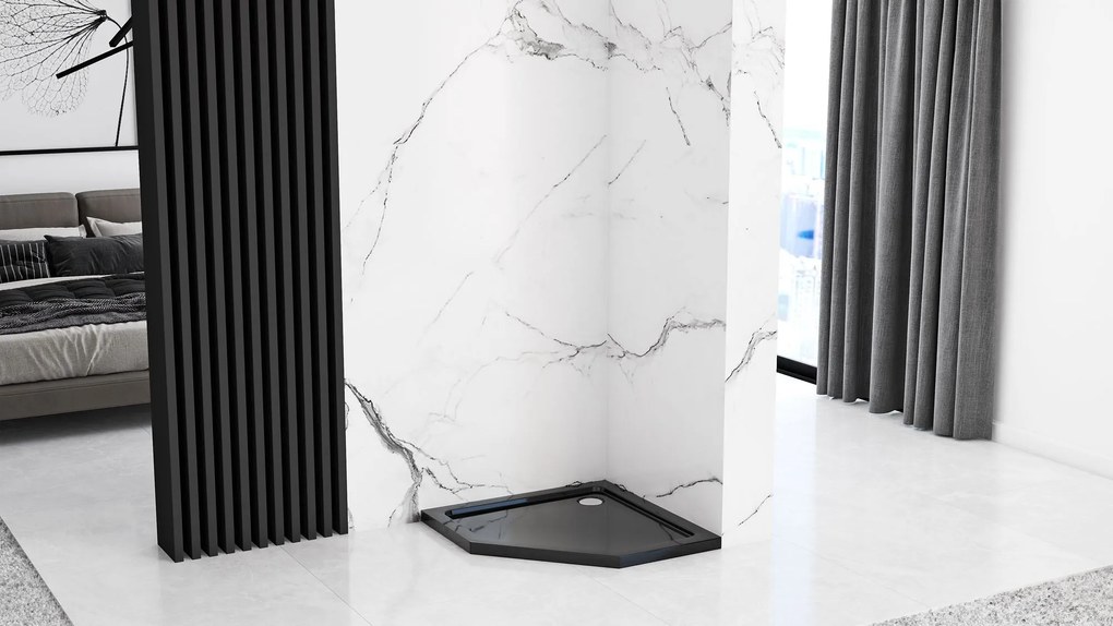 Zuhanytálca Diamond black 90x90