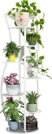 Kovácsoltvas virágágyás 8 virágcserép Fehér A275