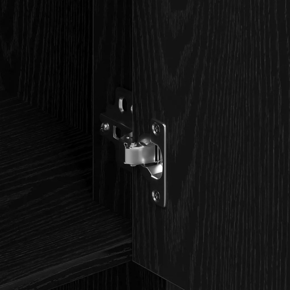 Fekete tölgy Highboard 80x33x150 cm Szerelt fa