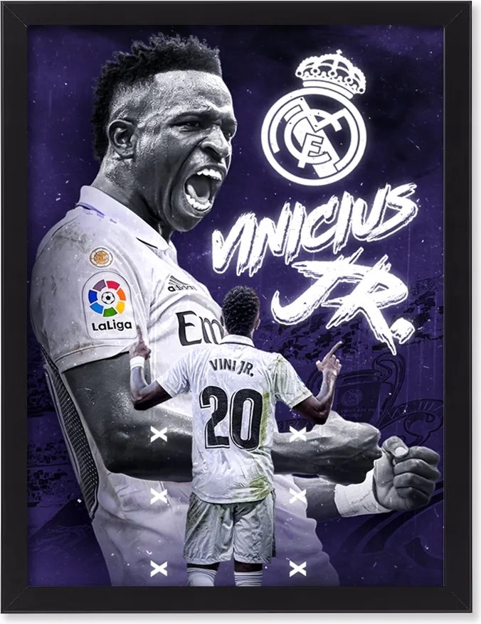 Vinicius Jr Real Madrid keretes falikép 40x30 cm