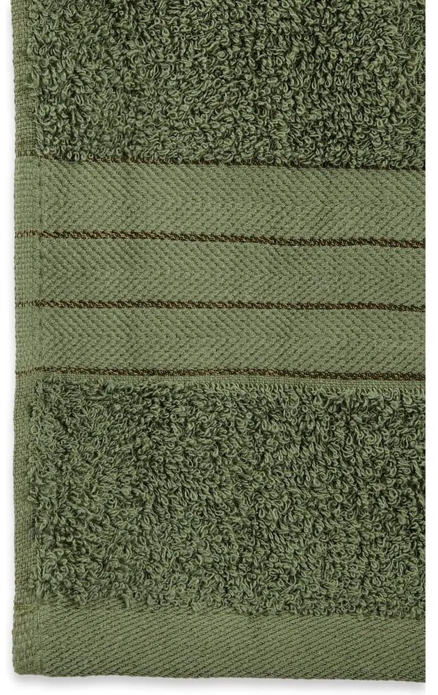 Sötétzöld frottír pamut fürdőlepedő szett 2 db-os 70x140 cm – Good Morning