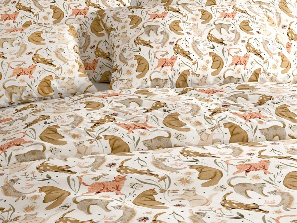Színes WILD CATS pamut ágyneműhuzat Ágyneműhuzat mérete: 2 db 70 x 90 cm | 200 x 220 cm