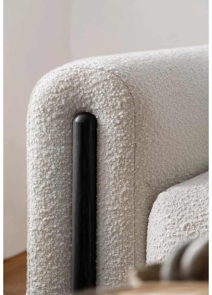 Szürkésbézs buklé kinyitható-tárolóhelyes kanapé 244 cm Arcadova – ELTAP