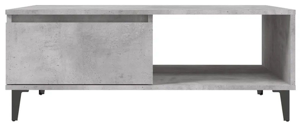 Betonszürke szerelt fa dohányzóasztal 90 x 60 x 35 cm
