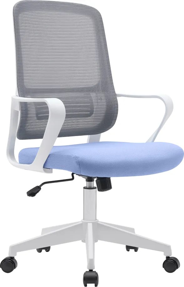 Irodai szék, neomint-világoskék/szürke/fehér, SALOMO TYP 1