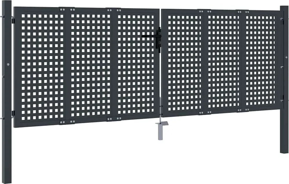 vidaXL antracit színű acél kerti kapu 300 x 75 cm