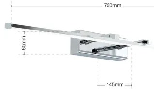 Orion WA 2-1334 - LED Képmegvilágító PUBLIO LED/15W/230V 75 cm fényezett króm