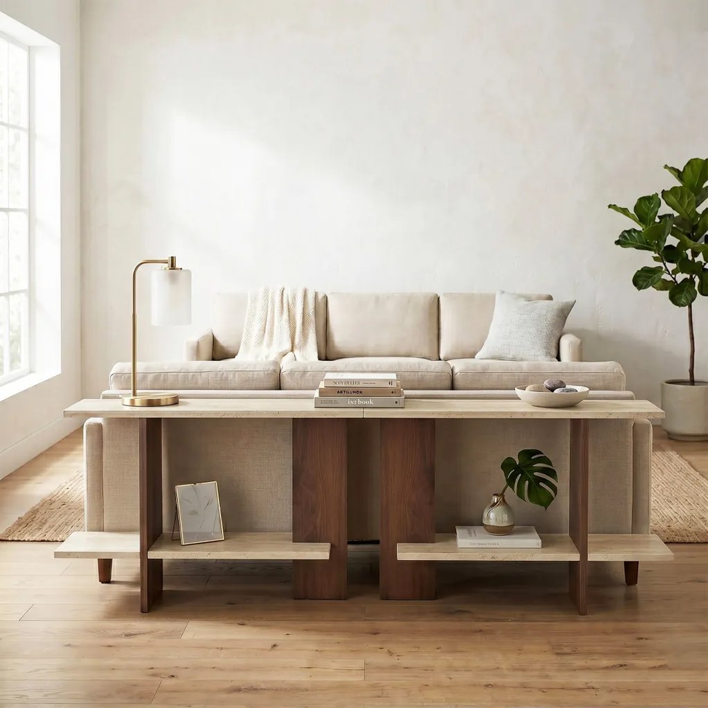 Essenziale - Travertine, Walnut