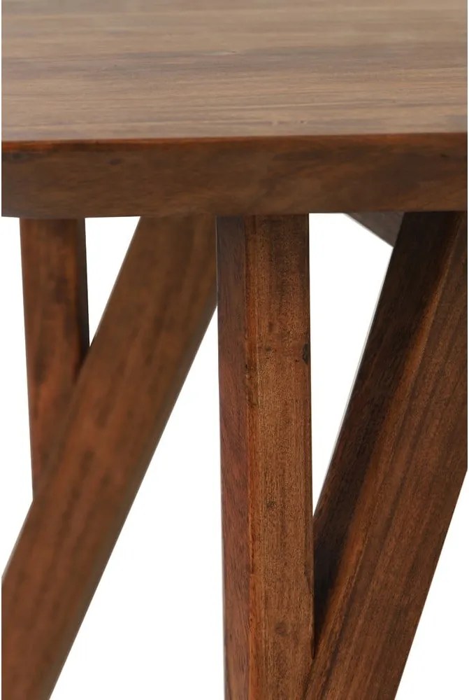 Barna étkezőasztal akácfa asztallappal 100x200 cm Quenza – Light &amp; Living