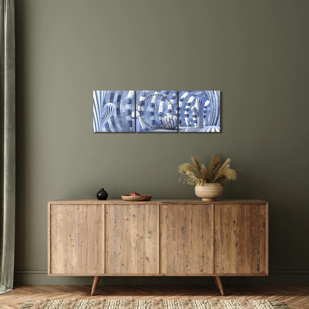 Kép - 3D absztrakció (órával) (90x30 cm)