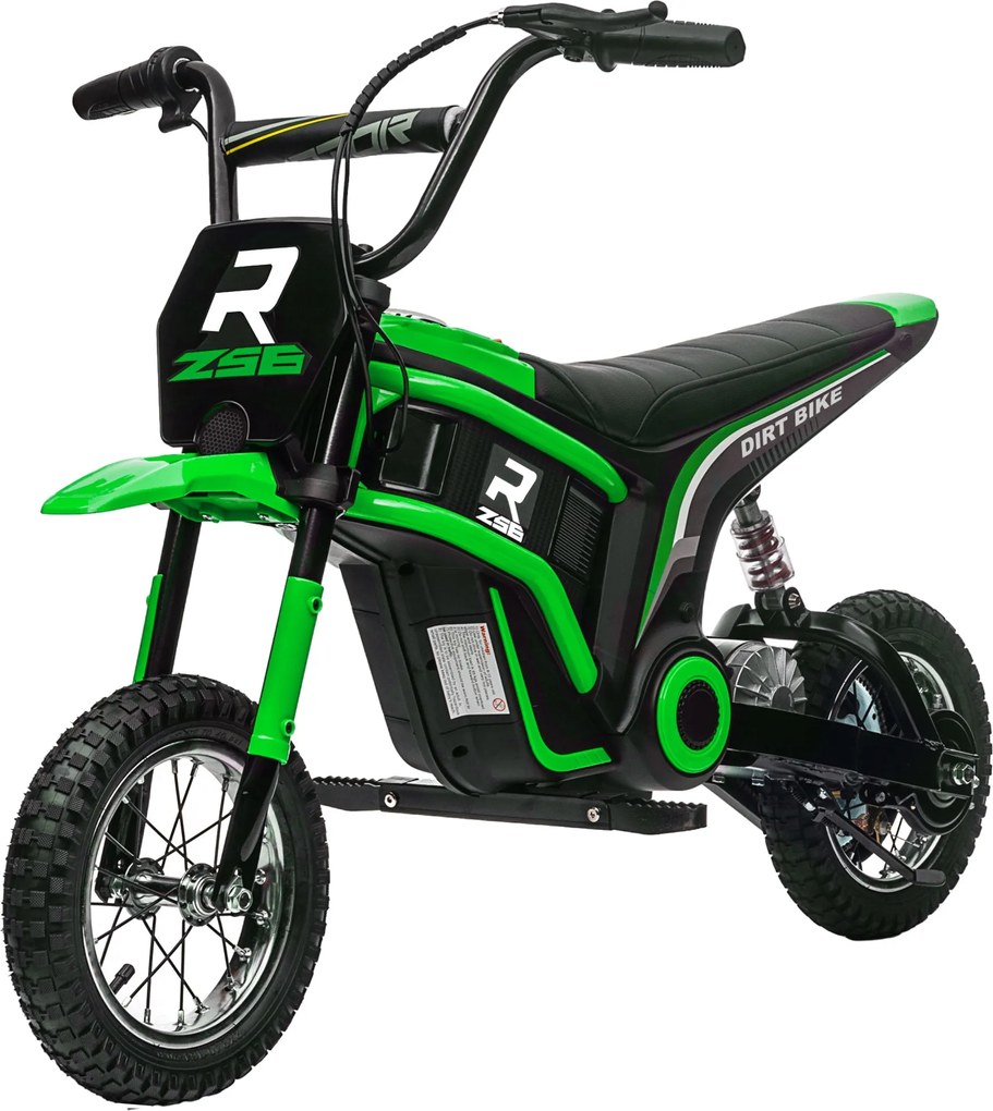HOMCOM Elektromos Motor Gyerekeknek - 24V 350W Motorral, 8-16 KM/H Sebességmóddal, 12 Hüvelykes Légpneumatikus Gumik, Zenés Fényszóróval, Moto Cross G