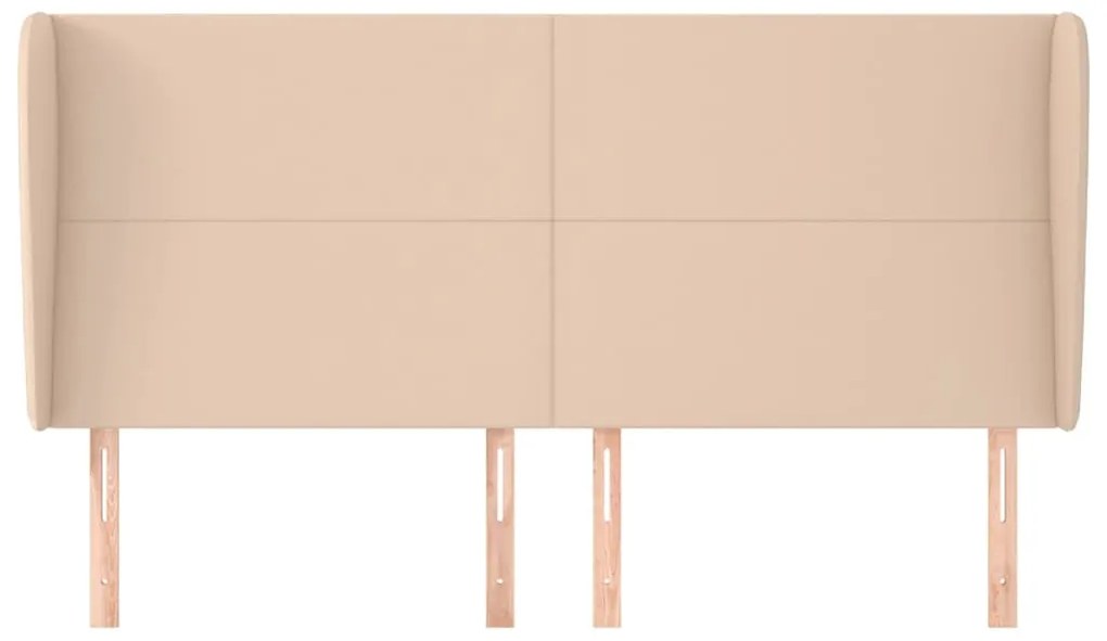 cappuccino műbőr fejtámla szárnyakkal 183x23x118/128 cm