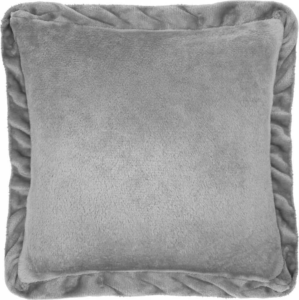 Ruffly díszpárnahuzat 40x40 szürke, fodros