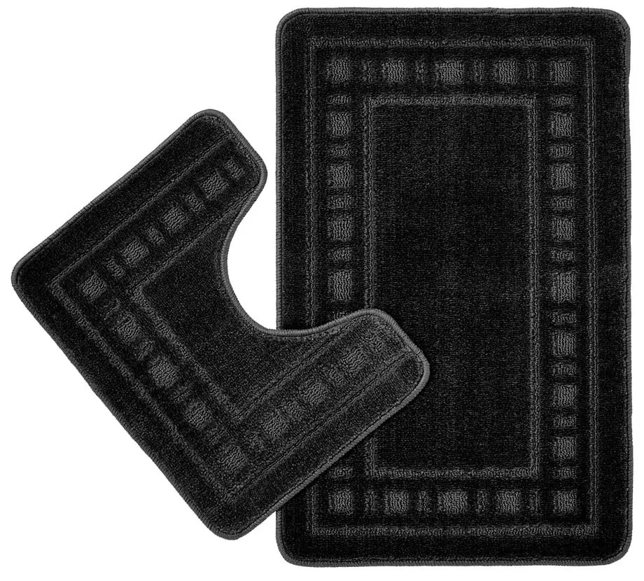 Fekete fürdőszobai kilépő szett WC-hez, 2 db-os 50x80 cm Armoni – Catherine Lansfield