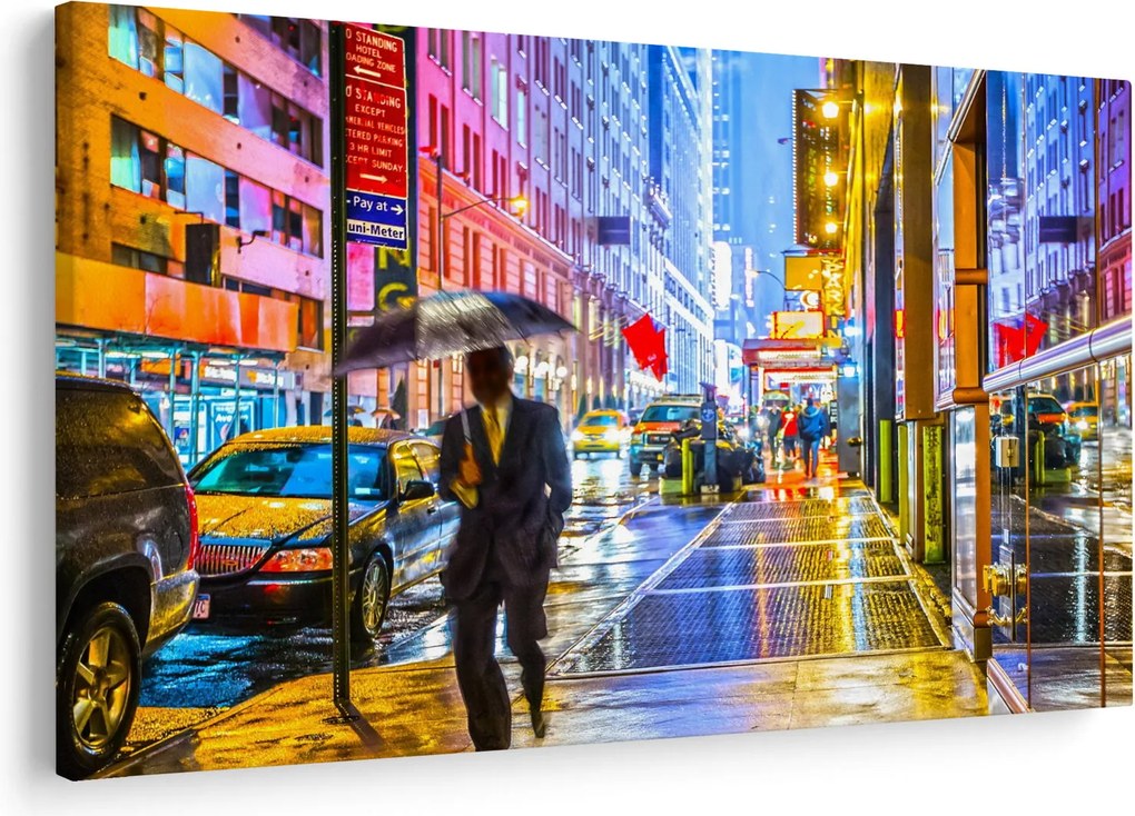 Kép - Város neonfényben (90x60 cm)