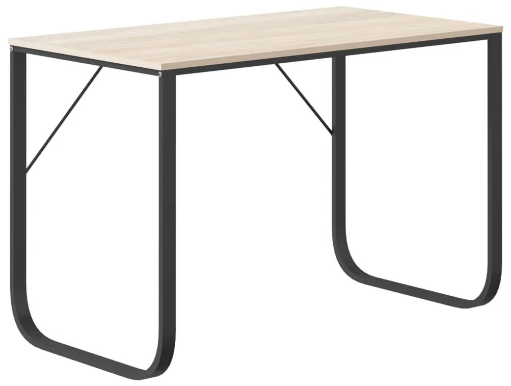 Fekete-tölgyszínű forgácslap számítógépasztal 110 x 60 x 73 cm