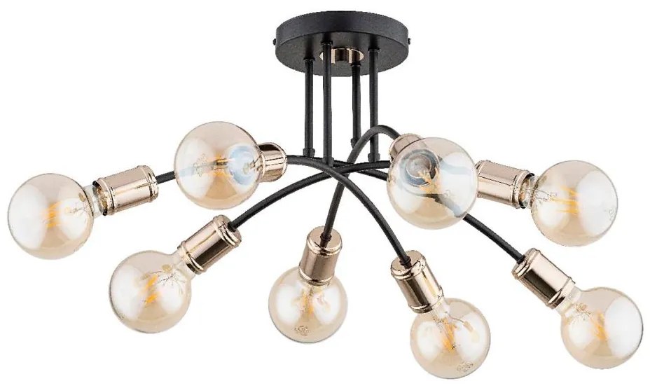 Felületre szerelhető csillár  LANTI 8xE27/15W/230V arany/fekete