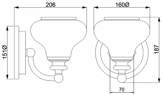 Hinkley HK-AINSLEY1-BATH-BB - LED Fürdőszobai lámpa AINSLEY 1xG9/3W/230V IP44