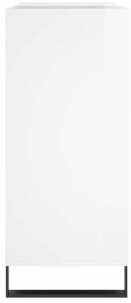 magasfényű fehér szerelt fa hanglemezszekrény 84,5 x 38 x 89 cm
