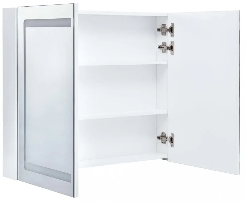 tükrös fürdőszobaszekrény LED világítással 80 x 12,2 x 68 cm