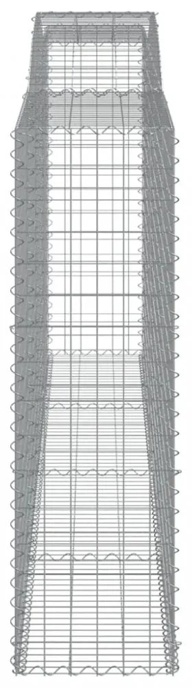 vidaXL 7 db íves horganyzott vas gabion kosár 400x50x160/180 cm