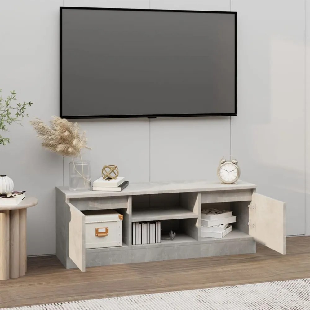 betonszürke TV-szekrény ajtóval 102 x 30 x 36 cm