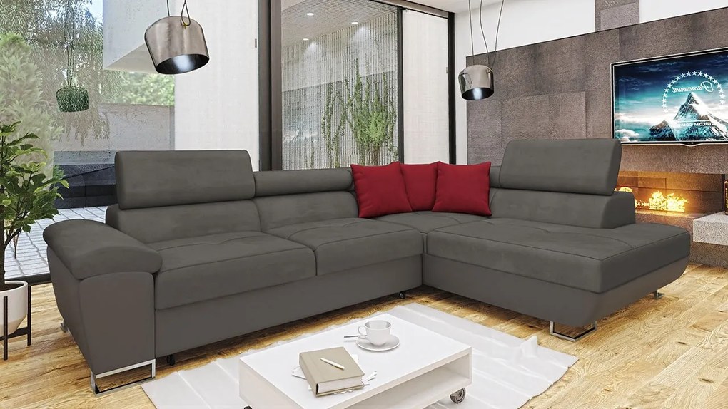 Sarokkanapé Alphard (J) (öko-bőr Soft 029 + Uttario Velvet 2971 + Kronos 02). 1060188