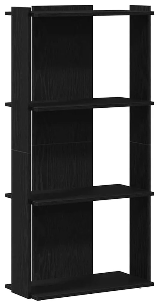 Könyvespolc 3 szintes Fekete 60x30x120 cm Használt fa