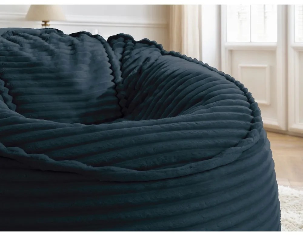 Sötétkék kordbársony babzsákfotel Socrate – Bobochic Paris