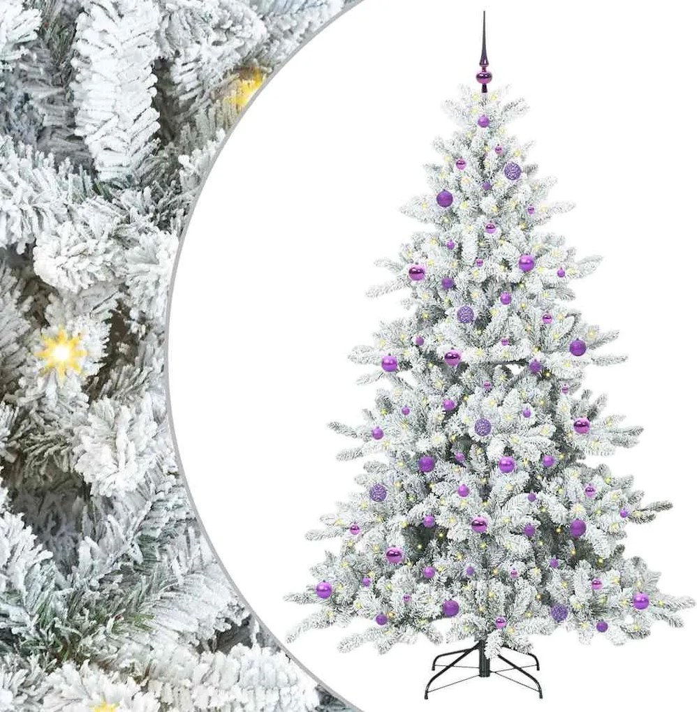 vidaXL Műanyag Hajtogatós Karácsonyfa Fehér 210 cm PVC és Acél