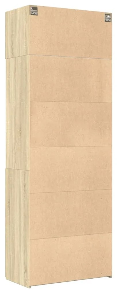 sonoma tölgy színű szerelt fa tárolószekrény 80 x 42,5 x 225 cm