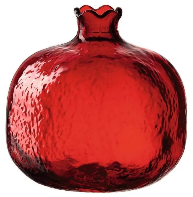 DECORA gránátalma alakú váza 10cm, piros - Leonardo