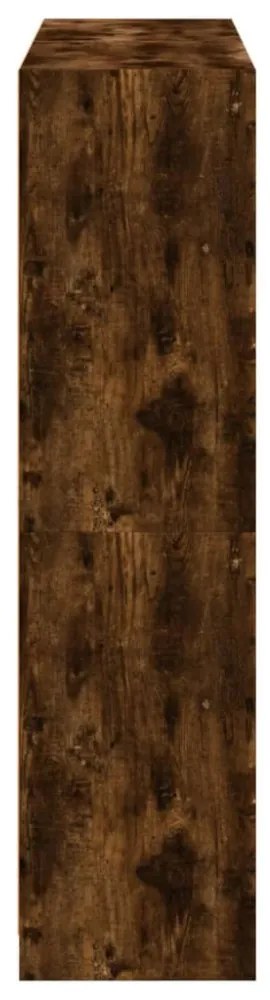 füstös tölgy szerelt fa könyvespolc ajtókkal 136x37x142 cm